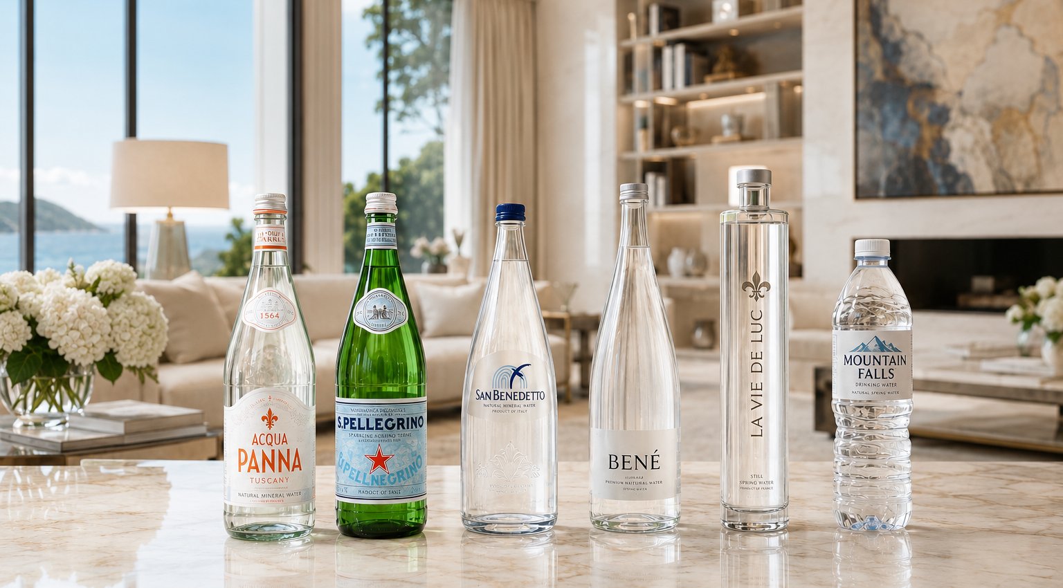 A restaurant table set with curated premium waters — AquaCart trade service for Johannesburg hospitality